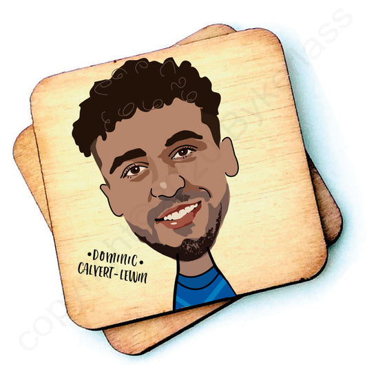 Dominic Calvert-Lewin Rustic Character Wooden Coaster