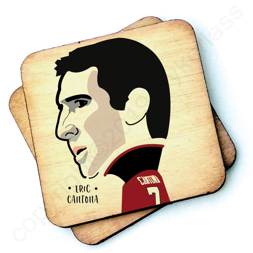 Eric Cantona Character Wooden Coaster by Wotmalike