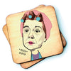 Hilda Ogden Character Wooden Coaster by Wotmalike