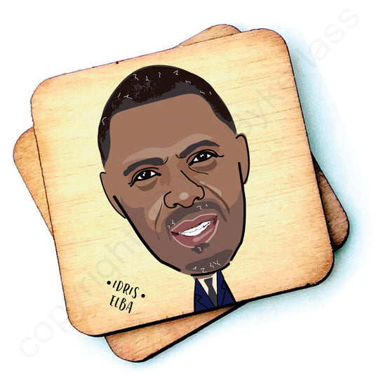 Idris Elba Character Wooden Coaster by Wotmalike