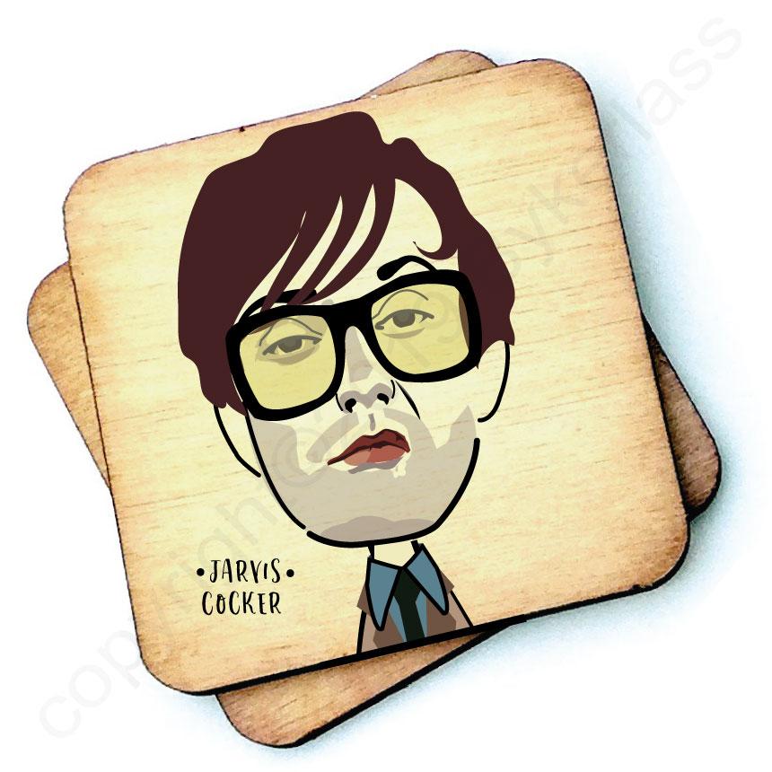 Jarvis Cocker Character Wooden Coaster by Wotmalike