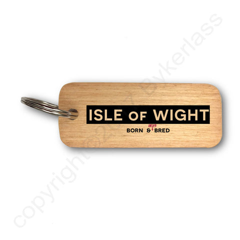 Isle of Wight Born and INTER Bred Wooden Keyring - RWKR1