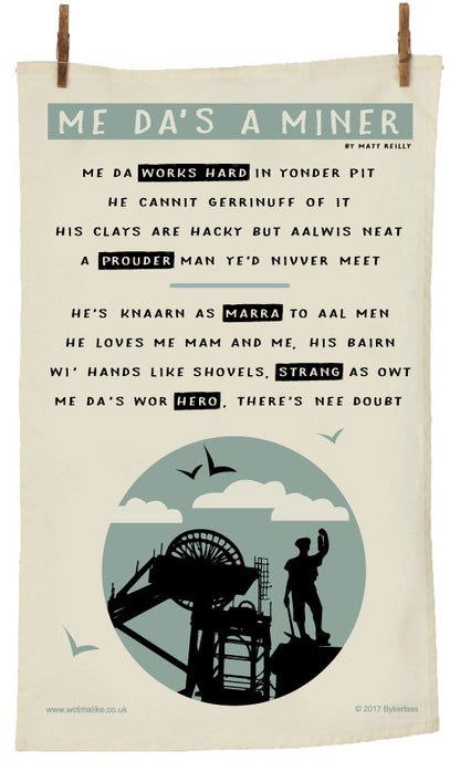 Me Da's A Miner - Tea Towel (MDAMTT)