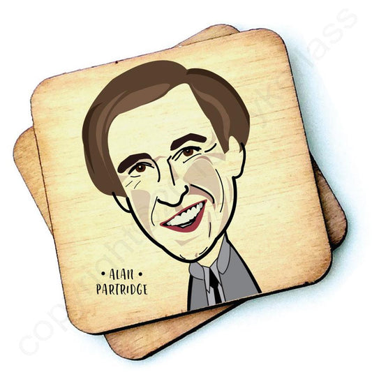 Alan Partridge Character Wooden Coaster by Wotmalike