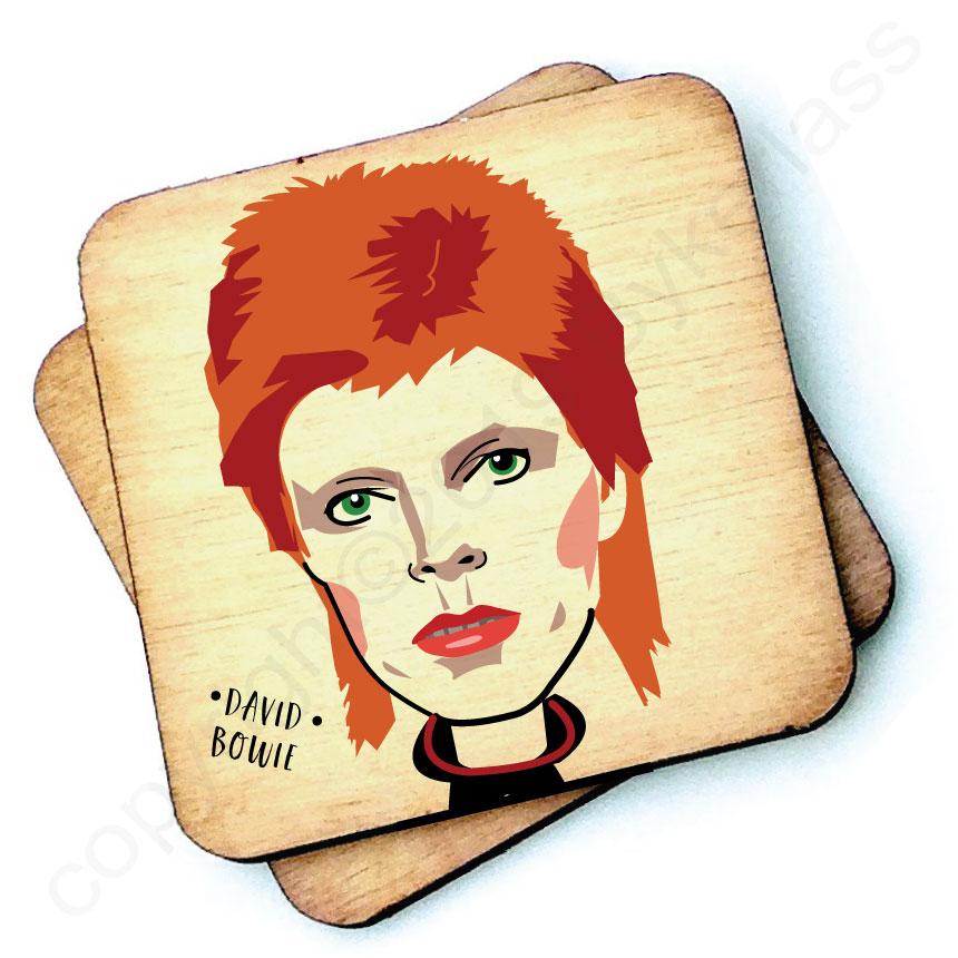David Bowie - Character Wooden Coaster by wotmalike