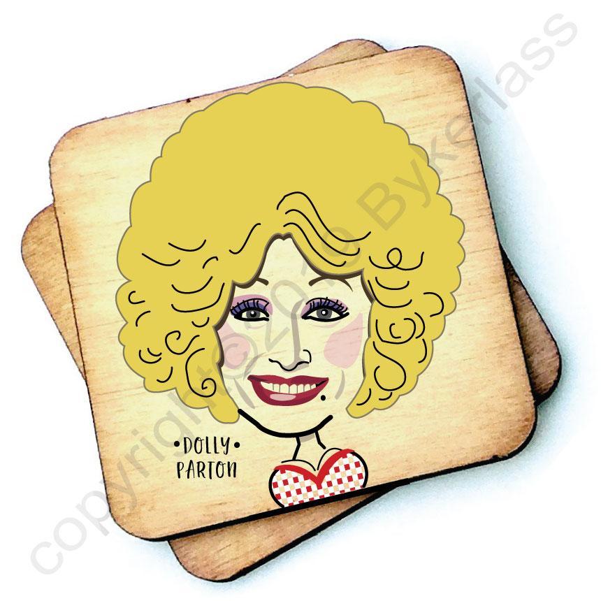 Dolly Parton - Character Wooden Coaster by Wotmalike