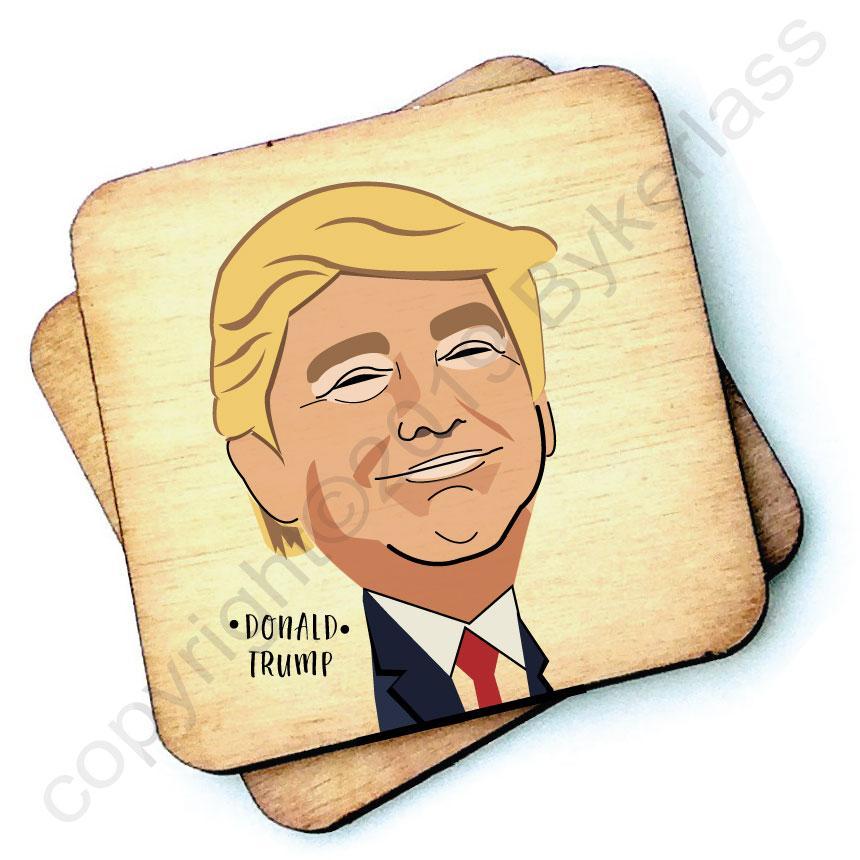 Donald Trump - Character Wooden Coaster by Wotmalike