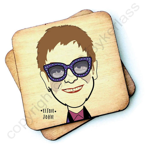 Elton John - Character Wooden Coaster - RWC1