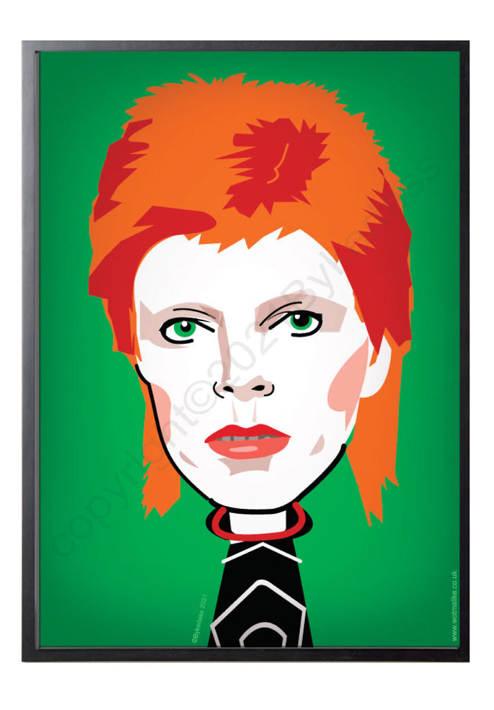 David Bowie Character Print - A4 by Wotmalike