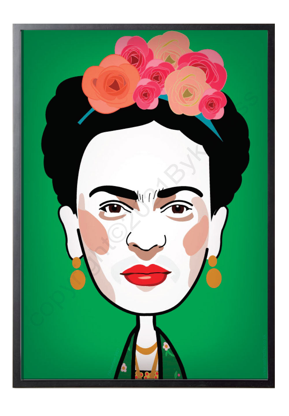 Frida Kahlo Character Print - A4 by Wotmalike