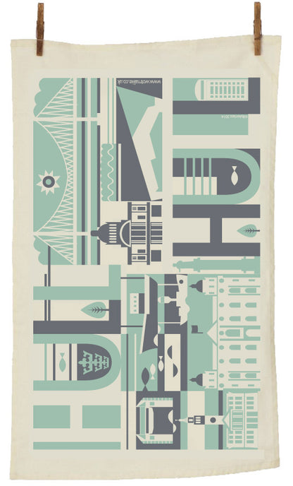 Hull City Scape Tea Towel by Wotmalike