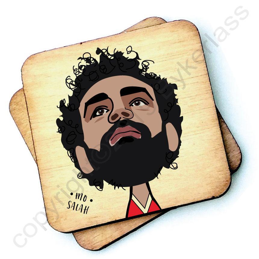 Mo Salah - Character Wooden Coaster by Wotmalike