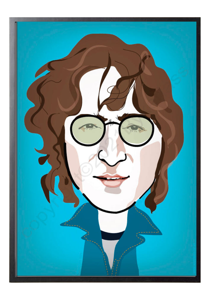 John Lennon (1970s) Character Print - A4 by Wotmalike