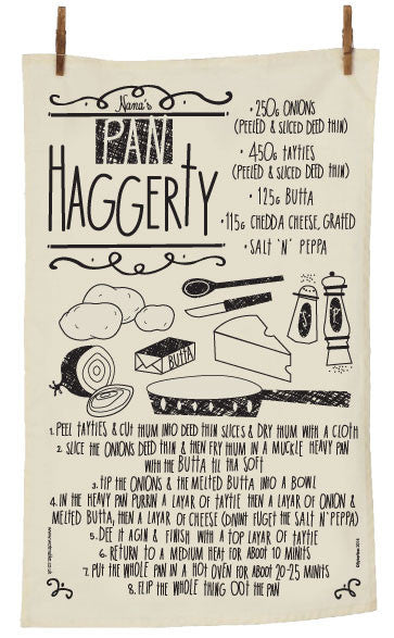 Pan Haggerty North East Recipe Tea Towel  (PHTT)