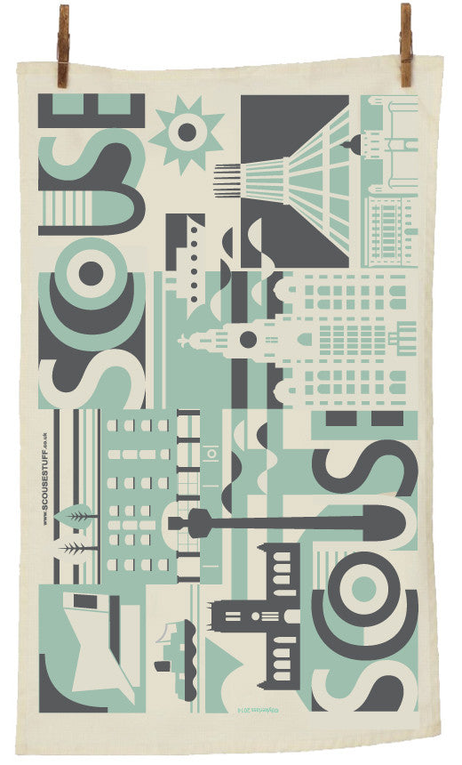 Scouse City Tea Towel by Wotmalike
