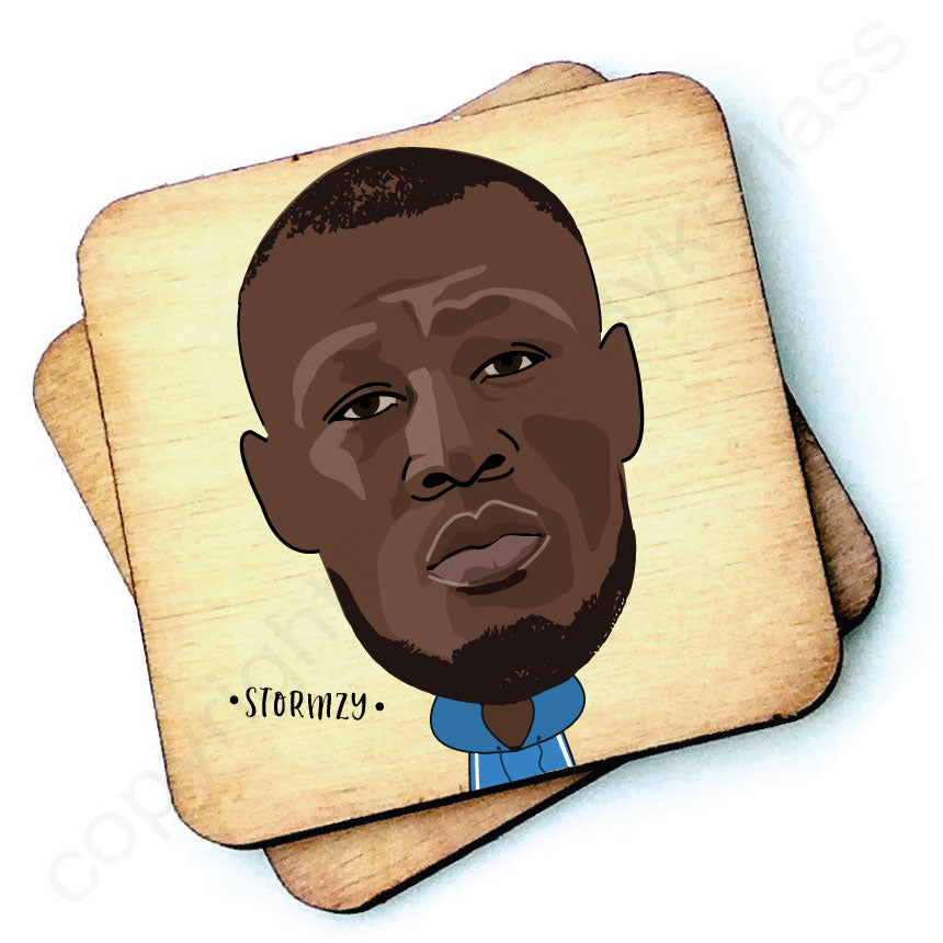 Stormzy Rustic Character Wooden Coaster by Wotmalike