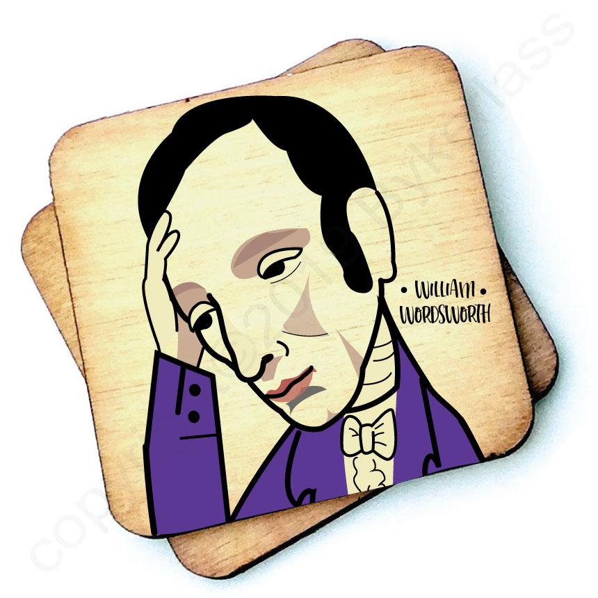 William Wordsworth - Character Wooden Coaster by Wotmalike