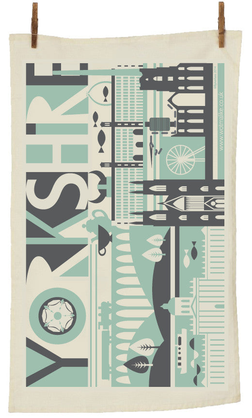 Yorkshire Scape Yorkshire Tea Towel by Wotmalike