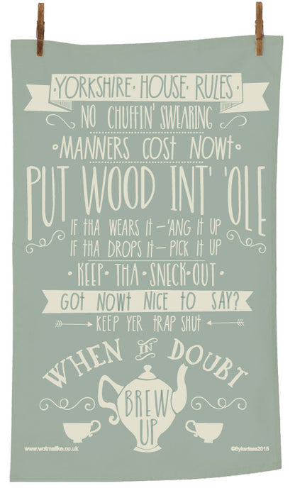 Yorkshire House Rules Tea Towel  (YHRTT)