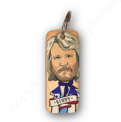 ABBA Benny Character Wooden Keyring by Wotmalike