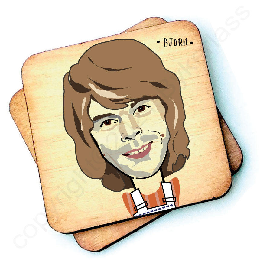 ABBA - Bjorn Character Wooden Coaster by Wotmalike