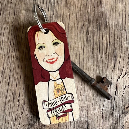 ABBA Anni Frid (FRIDA) Character Wooden Keyring by wotmalike