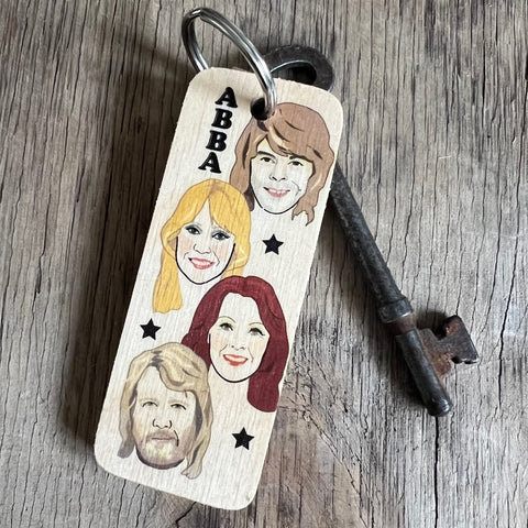 ABBA Character Wooden Keyring - RWKR1