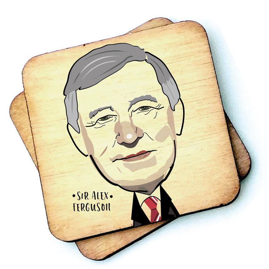 Sir Alex Ferguson - Character Wooden Coaster by Wotmalike