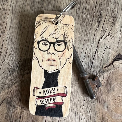 Andy Warhol Character Wooden Keyring - RWKR1
