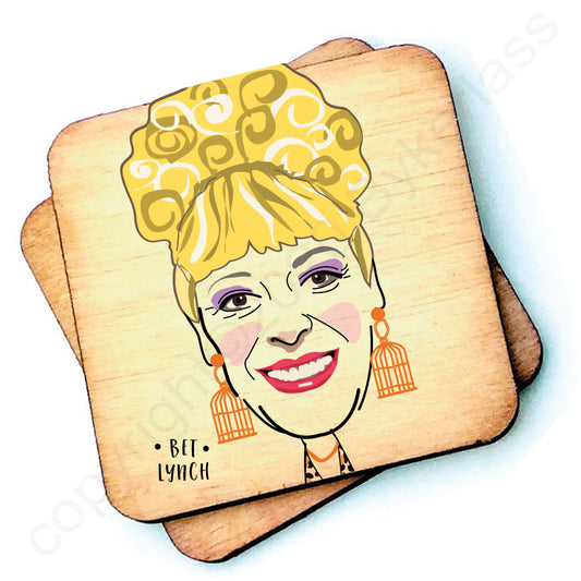 Bet Lynch Character Wooden Coaster by Wotmalike