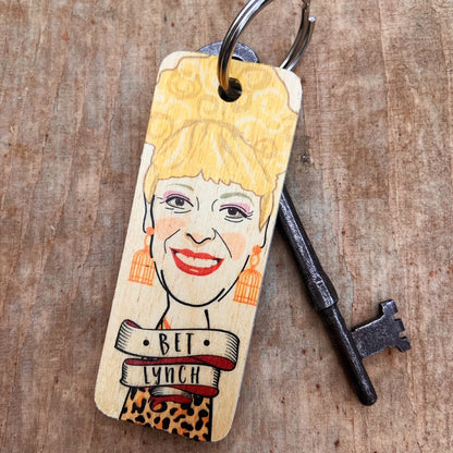 Bet Lynch Character Wooden Keyring by Wotmalike