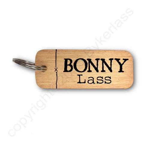 Bonny Lass Geordie Rustic Wooden Keyring - RWKR1