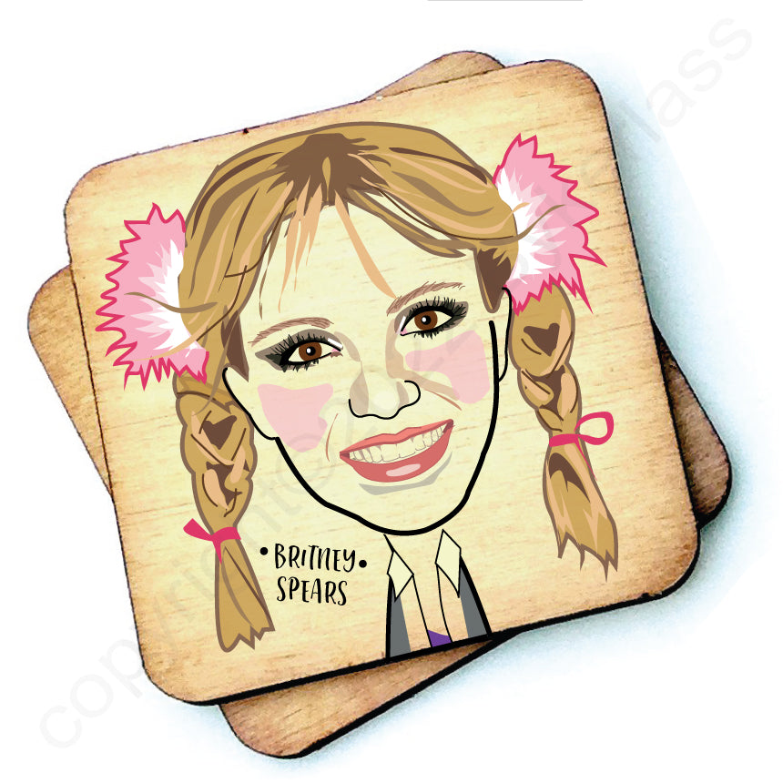 Britney Spears Character Wooden Coaster