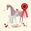 To A Great Mum - Horse Greeting Mothers Day Card (with satin ribbon rosette) - CHDC12