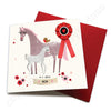 To A Great Mum - Horse Greeting Card (with satin ribbon rosette