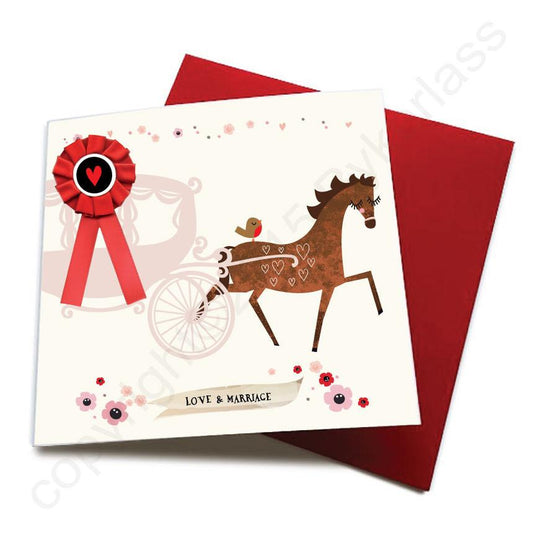 Love and Marriage - Horse Greeting Card by Wotmalike