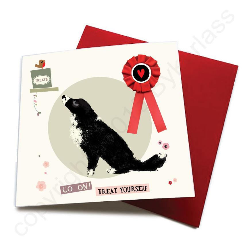 Go On Treat Yourself - Dog Greeting Card Wotmalike