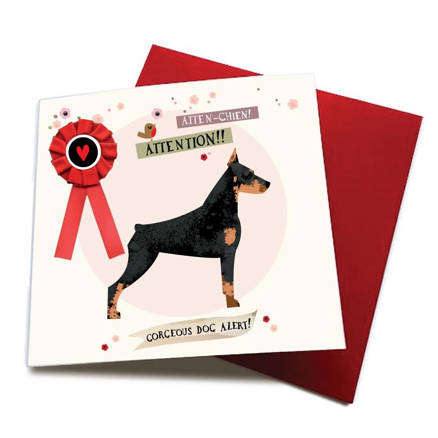 Atten Chien DOBERMAN Gorgeous Dog Alert - Wotmalike Card