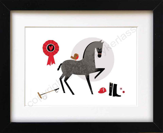 Polo Horse Mounted Print (CHDP1)