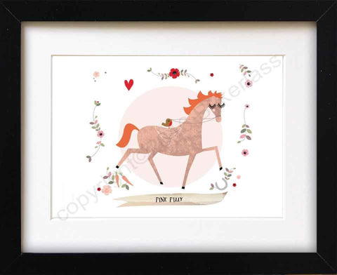 Ginger Filly Horse Mounted Print (CHDP6)