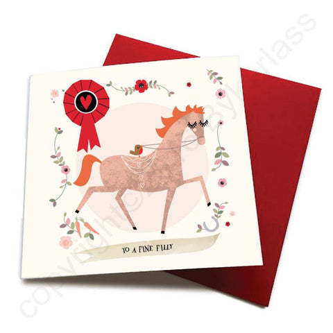 To A Fine Filly - Horse Greeting Card  CHDS10
