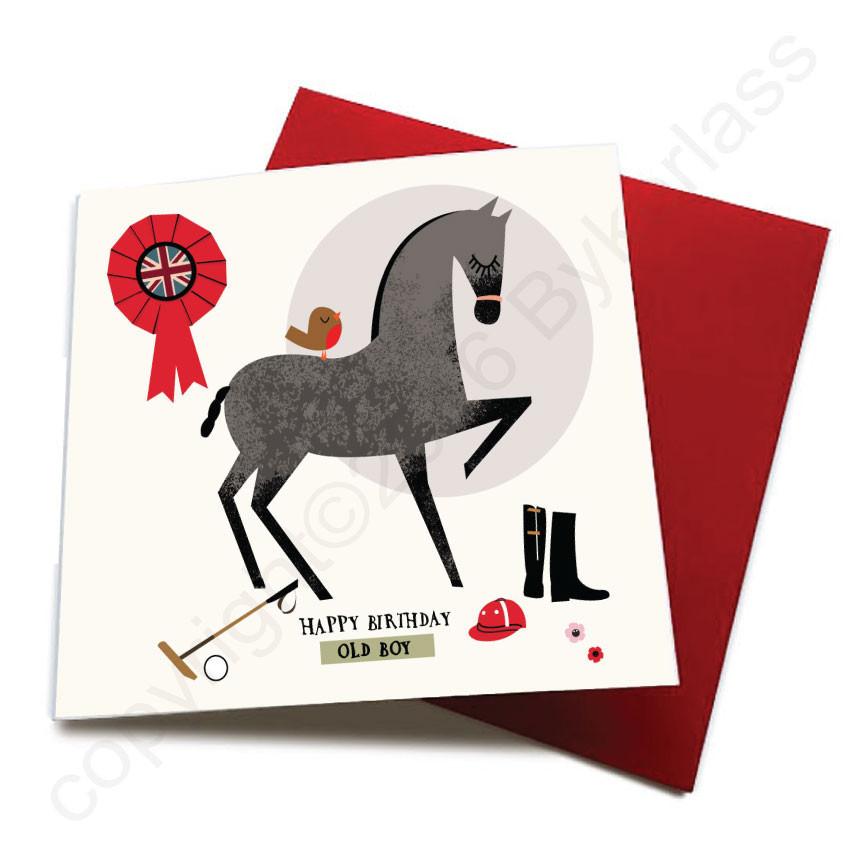 Happy Birthday Old Boy - Horse Greeting Card  CHDS21