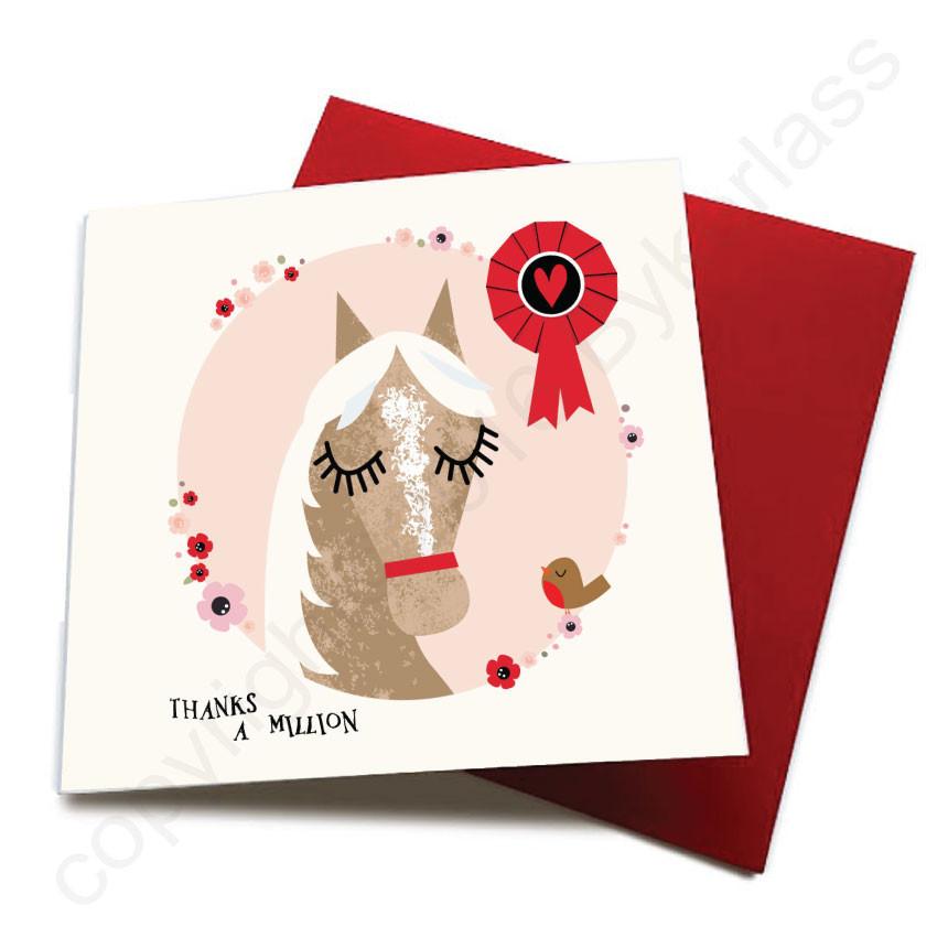 Thanks a Million - Horse Greeting Card  CHDS22