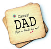 Cheers Dad, Daddy, Grandad Have A Drink on Me Father's Day Coaster - RWC1