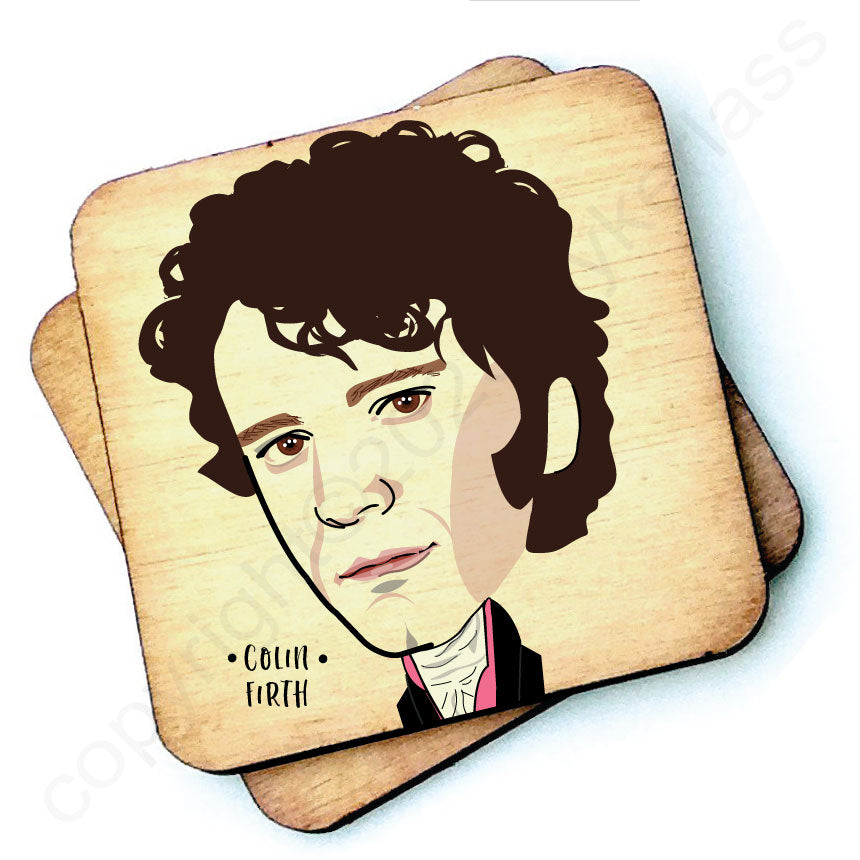 Colin Firth as Mr Darcy Character Wooden Coaster by Wotmalike