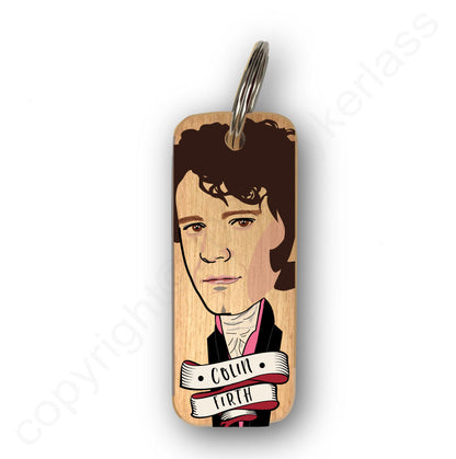 Colin Firth (as Mr Darcy) Character Wooden Keyring by Wotmalike