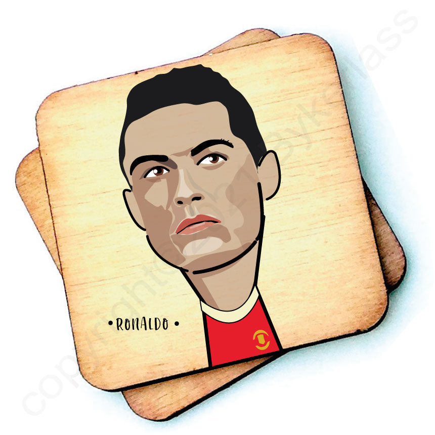 Ronaldo Character Wooden Coaster by Wotmalike