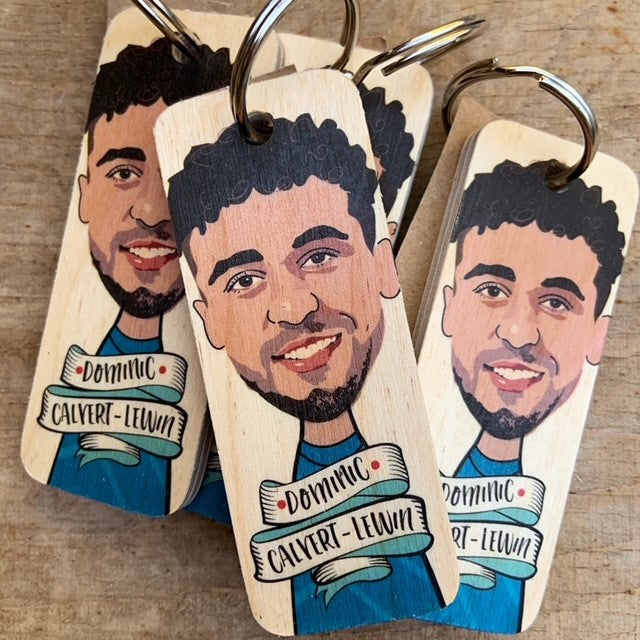 Dominic Calvert Lewin Character Wooden Keyring - RWKR1