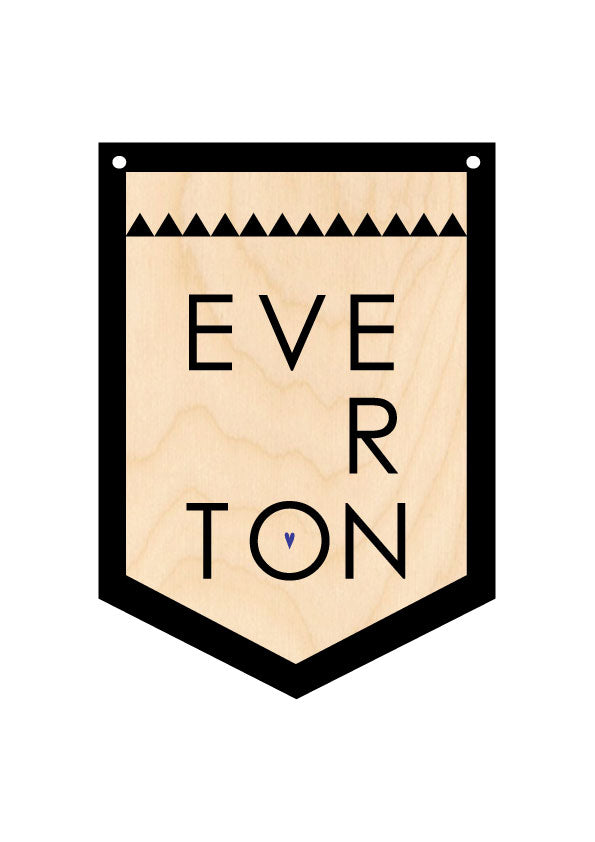 EVERTON Wooden Hanging Banner BY WOTMALIKE