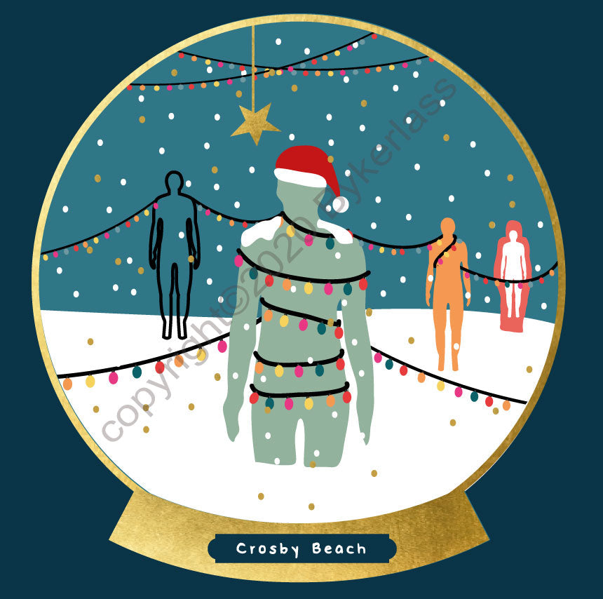 Crosby Snow Globe Christmas Card by Wotmalike